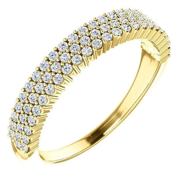 Fire Brilliance Rings Juliette Round Moissanite or Diamond 12 Eternity Micro Pave Band