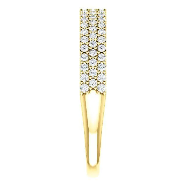 Fire Brilliance Rings Juliette Round Moissanite or Diamond 12 Eternity Micro Pave Band