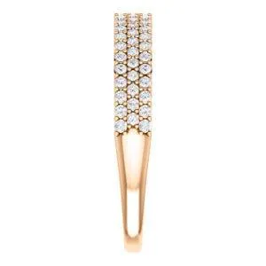 Fire Brilliance Rings Juliette Round Moissanite or Diamond 12 Eternity Micro Pave Band