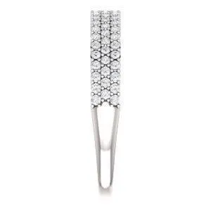 Fire Brilliance Rings Juliette Round Moissanite or Diamond 12 Eternity Micro Pave Band