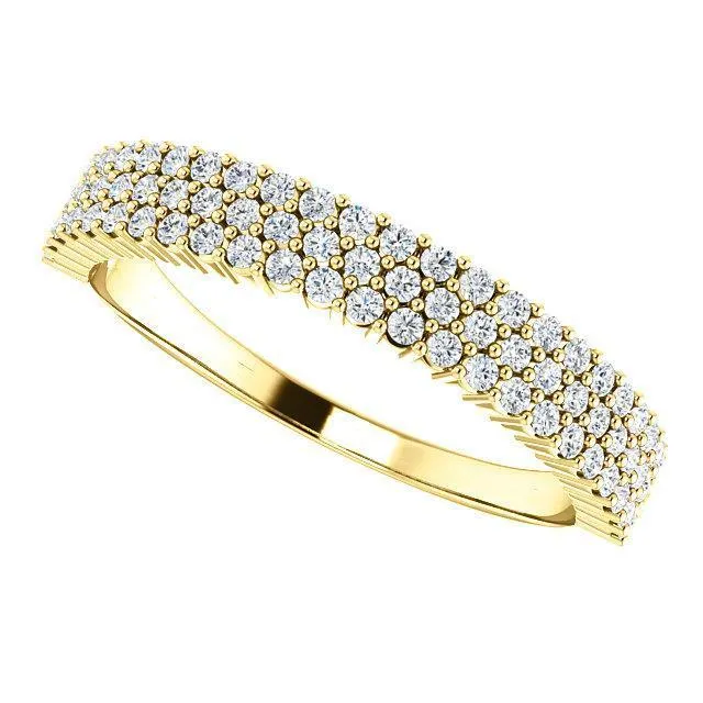 Fire Brilliance Rings Juliette Round Moissanite or Diamond 12 Eternity Micro Pave Band