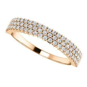 Fire Brilliance Rings Juliette Round Moissanite or Diamond 12 Eternity Micro Pave Band