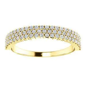 Fire Brilliance Rings Juliette Round Moissanite or Diamond 12 Eternity Micro Pave Band