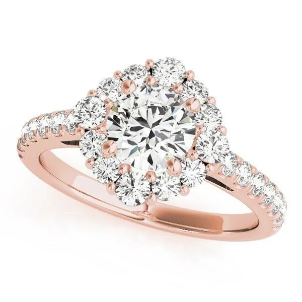 Fire Brilliance Rings Kirsten Round Center Stone Halo 4 Prong Engagement Ring