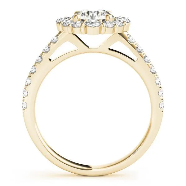 Fire Brilliance Rings Kirsten Round Center Stone Halo 4 Prong Engagement Ring