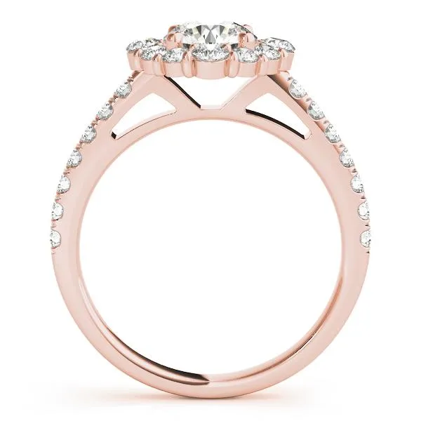 Fire Brilliance Rings Kirsten Round Center Stone Halo 4 Prong Engagement Ring