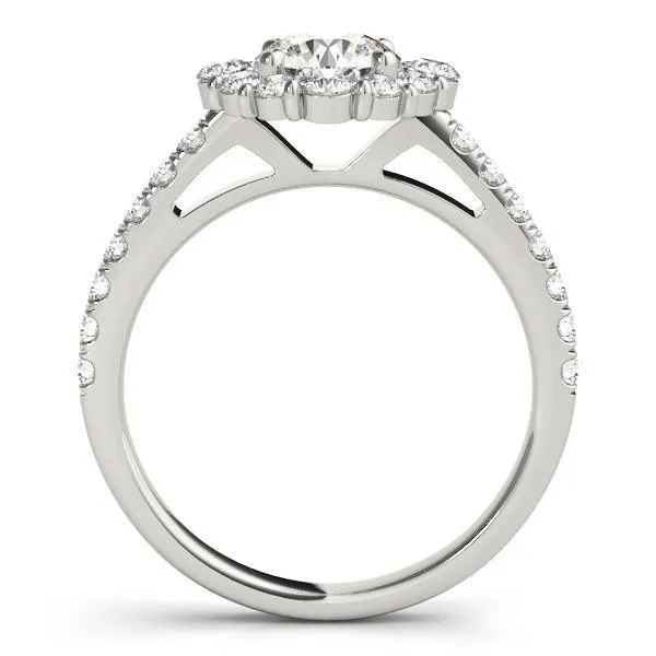 Fire Brilliance Rings Kirsten Round Center Stone Halo 4 Prong Engagement Ring