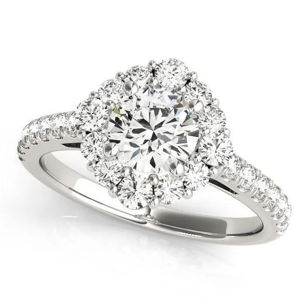 Fire Brilliance Rings Kirsten Round Center Stone Halo 4 Prong Engagement Ring
