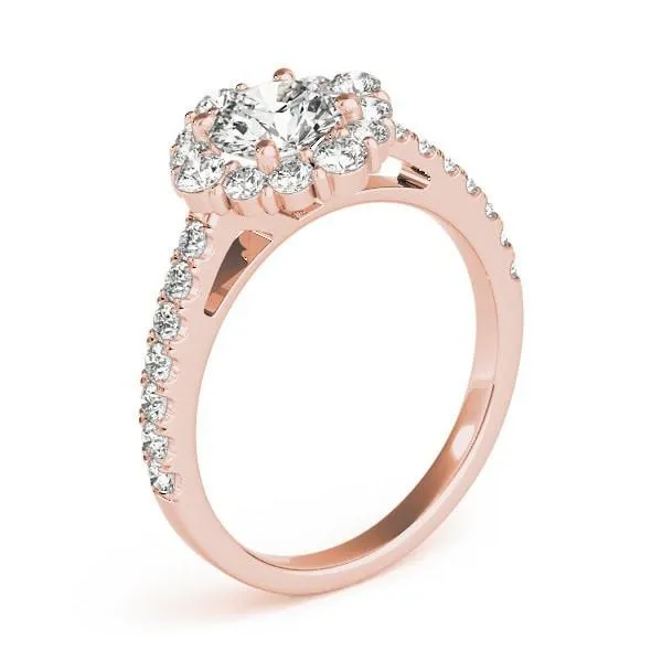 Fire Brilliance Rings Kirsten Round Center Stone Halo 4 Prong Engagement Ring