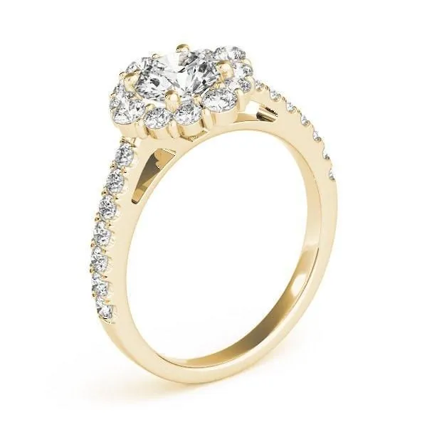 Fire Brilliance Rings Kirsten Round Center Stone Halo 4 Prong Engagement Ring