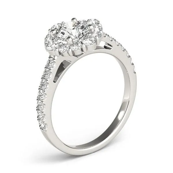 Fire Brilliance Rings Kirsten Round Center Stone Halo 4 Prong Engagement Ring