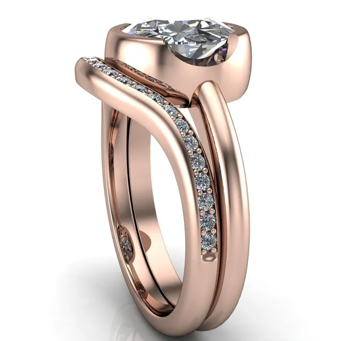 Fire Brilliance Rings Mabel Round Center Stone U Gallery Bezel Set Classic Solitaire Ring