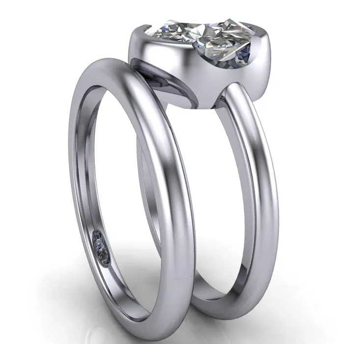 Fire Brilliance Rings Mabel Round Center Stone U Gallery Bezel Set Classic Solitaire Ring