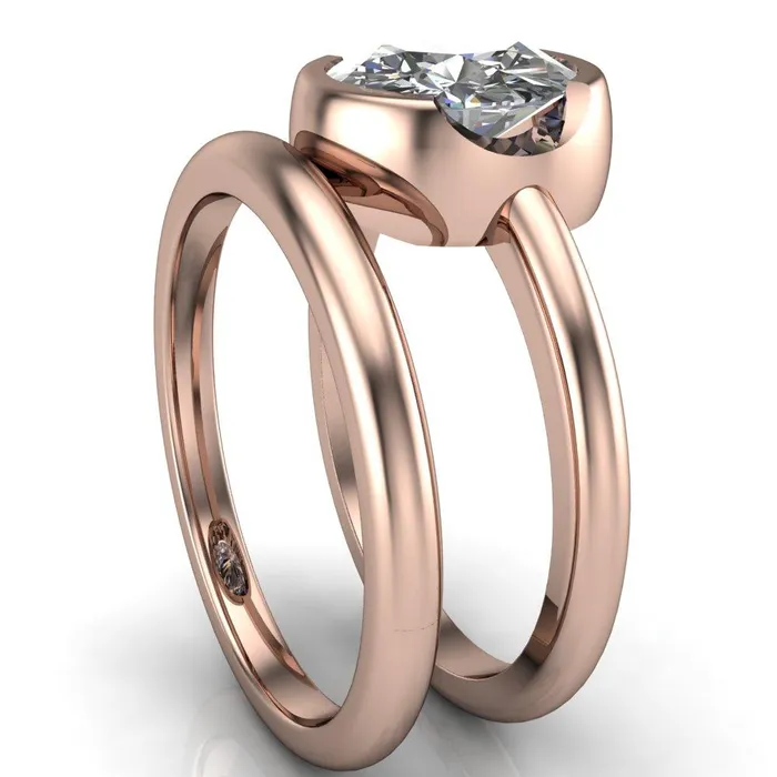 Fire Brilliance Rings Mabel Round Center Stone U Gallery Bezel Set Classic Solitaire Ring