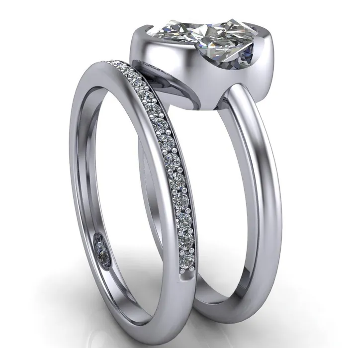 Fire Brilliance Rings Mabel Round Center Stone U Gallery Bezel Set Classic Solitaire Ring