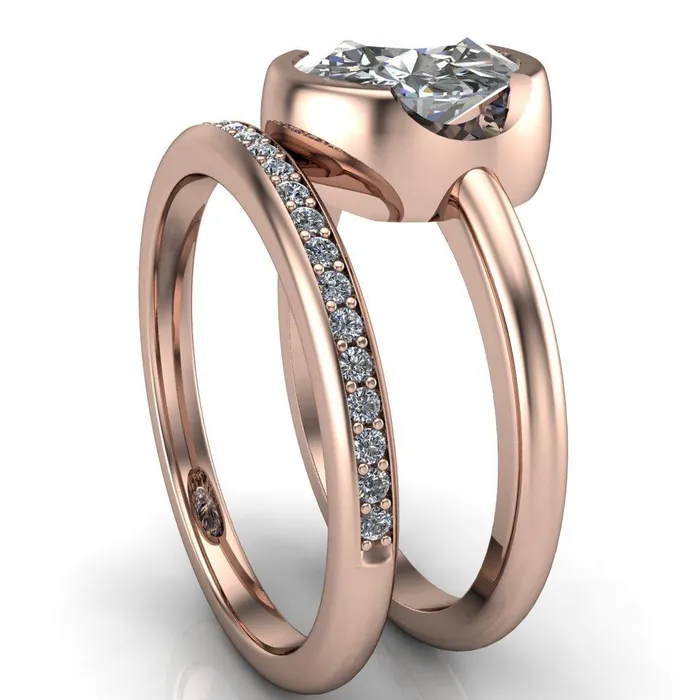 Fire Brilliance Rings Mabel Round Center Stone U Gallery Bezel Set Classic Solitaire Ring