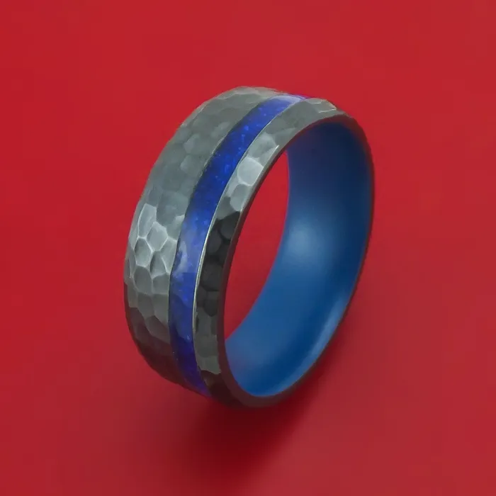 Lashbrook Black Zirconium Stone and Cerakote Custom Ring Rings Lashbrook Black Zirconium Stone and Cerakote Custom Ring Rings