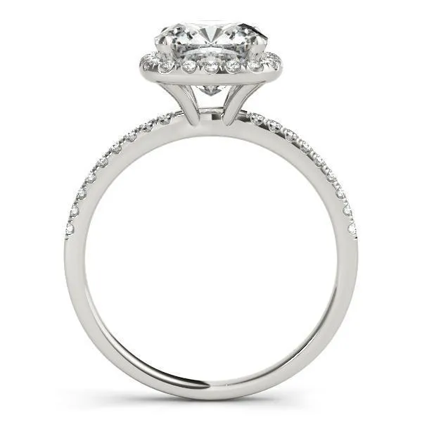 Mattie 95mm or 42 Cts DEW Old Mine Cut OMC Cushion Moissanite Diamond Halo Micro Pave Engagement 14K White Gold Ring Fire Brilliance Rings