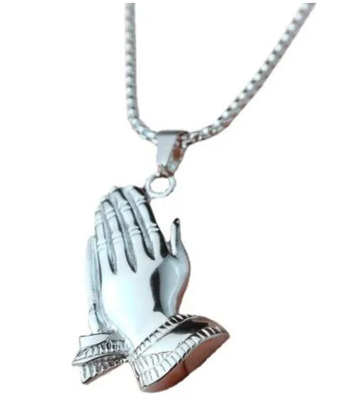 N1093 Silver Praying Hands Necklace alice Necklaces