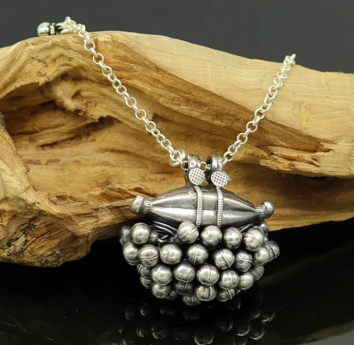 Necklaces TRIBAL ORNAMENTS 925 sterling silver handmade gorgeous amulet style pendant necklace fabulous customized necklace tribal belly dance jewelry set123
