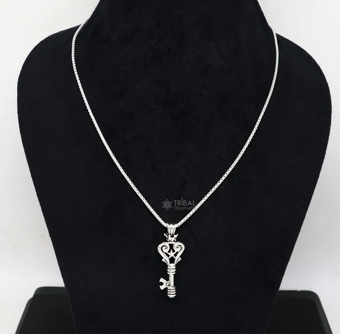 Necklaces TRIBAL ORNAMENTS 925 sterling silver vintage style handmade key pendant amazing fancy stylish attractive pendant for boys and girls nsp639 Necklaces TRIBAL ORNAMENTS 925 sterling silver vintage style handmade key pendant amazing fancy stylish attractive pendant for boys and girls nsp639