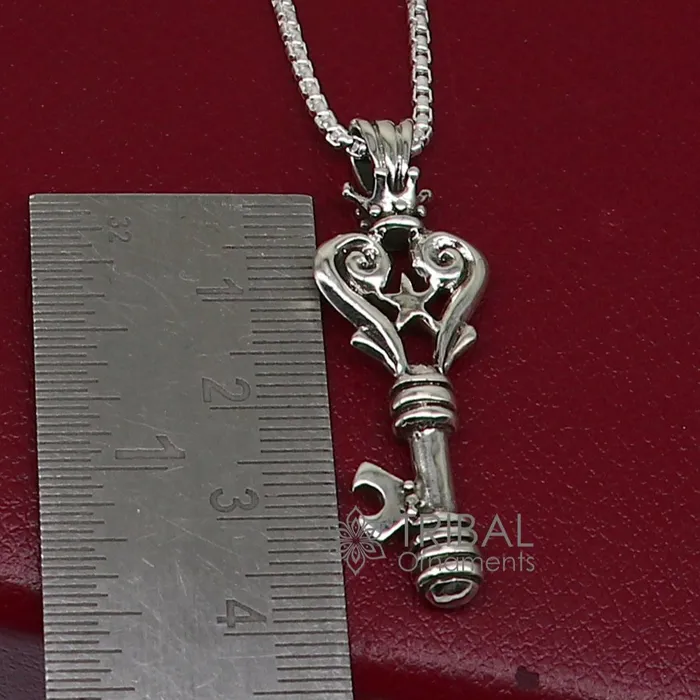 Necklaces TRIBAL ORNAMENTS 925 sterling silver vintage style handmade key pendant amazing fancy stylish attractive pendant for boys and girls nsp639 Necklaces TRIBAL ORNAMENTS 925 sterling silver vintage style handmade key pendant amazing fancy stylish attractive pendant for boys and girls nsp639
