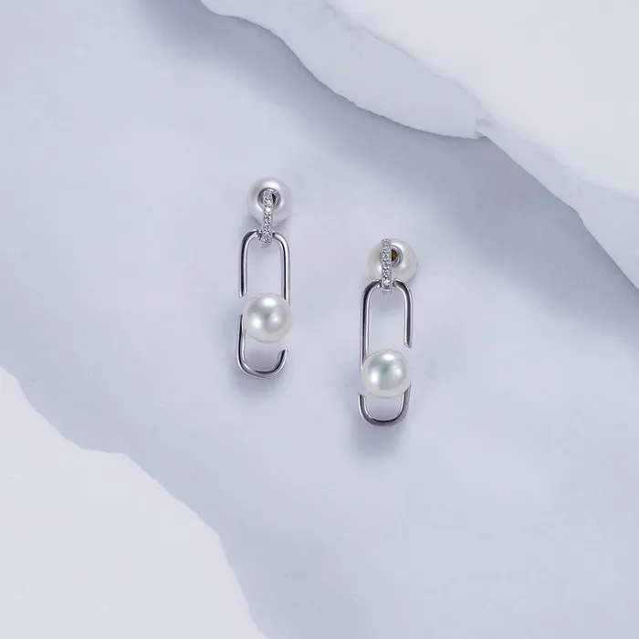 Pearly Lustre Earrings Freshwater Pearl Earrings WE00673 CONNECT