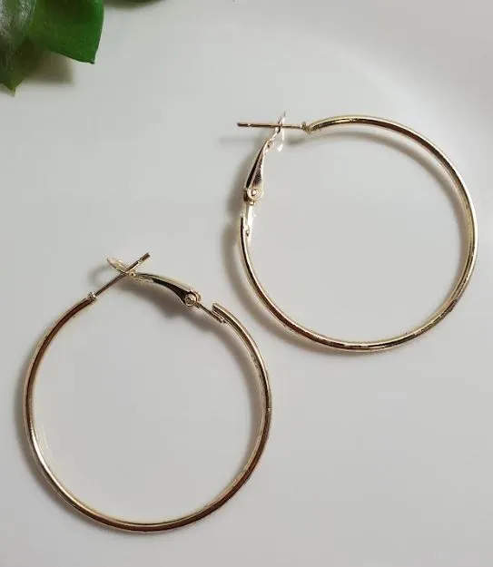 polly AZ1597 Gold 1 34 Hoop Earrings Earrings