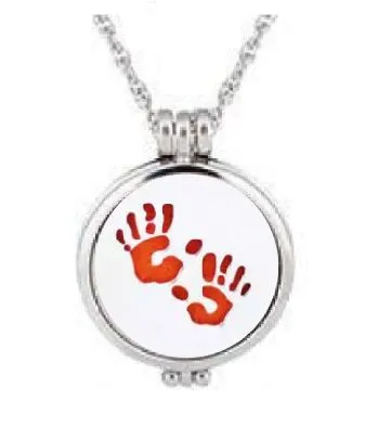 polly Necklaces N1598 Silver Hands Essential Oil Necklace with FREE Earrings PLUS 5 Different Color Pads