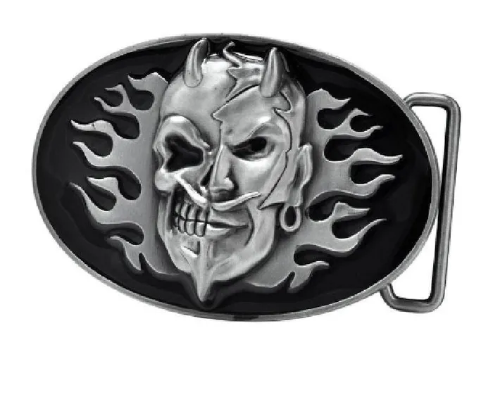 POLLY Rings BU156 Black Devil Skull Belt Buckle