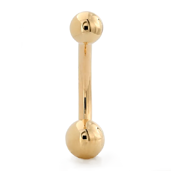PreStyled Sets LeRoi Gold Plain Curved Barbell Threaded