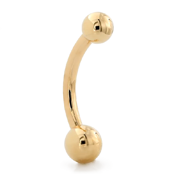 PreStyled Sets LeRoi Gold Plain Curved Barbell Threaded
