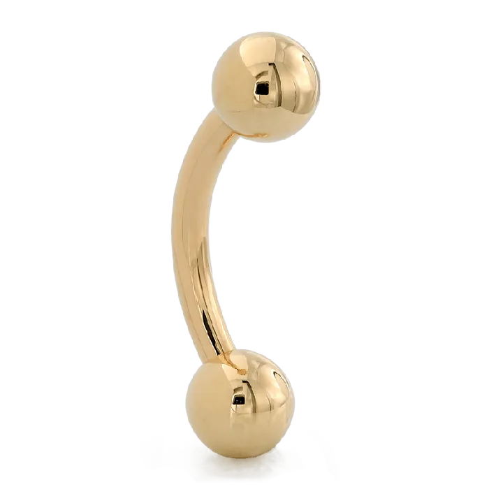 PreStyled Sets LeRoi Gold Plain Curved Barbell Threaded