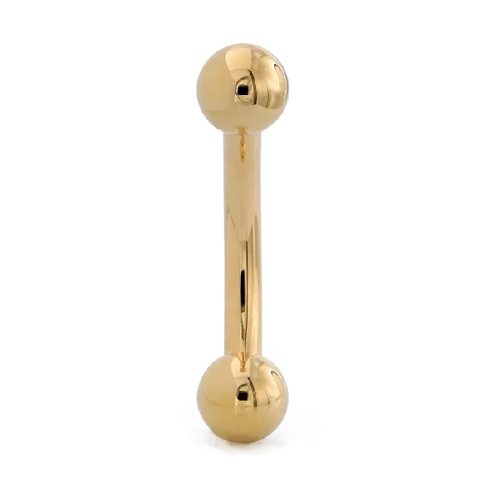 PreStyled Sets LeRoi Gold Plain Curved Barbell Threaded
