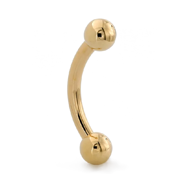 PreStyled Sets LeRoi Gold Plain Curved Barbell Threaded