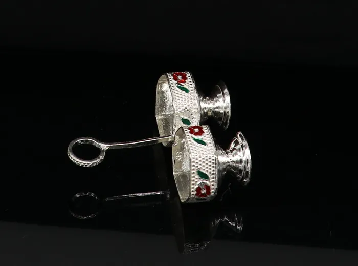 Rings 925 sterling silver handmade customized work puja utensils silver tilak bowl kesar chaindan kumkum patra or bowl silver article su155 TRIBAL ORNAMENTS