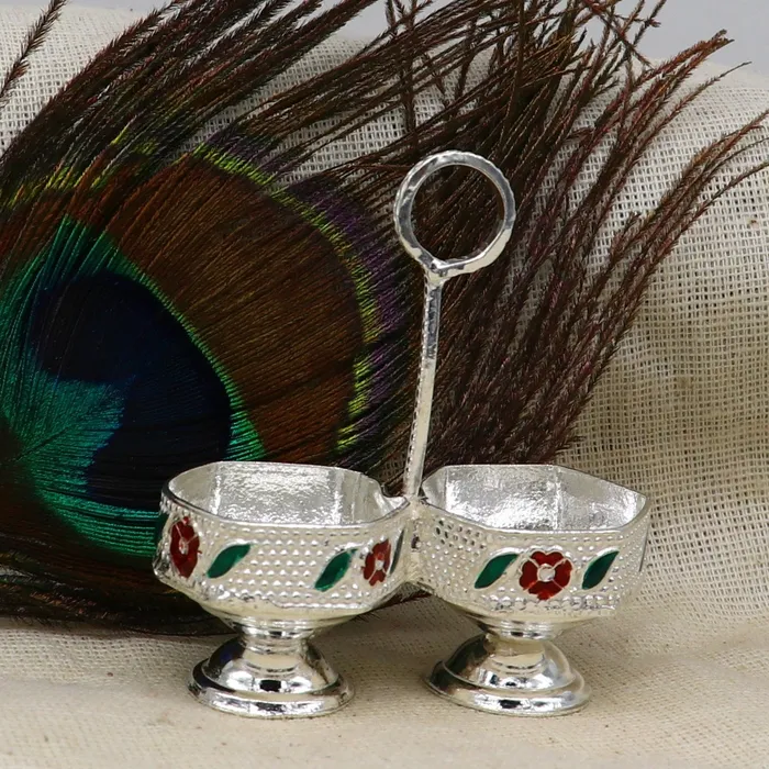 Rings 925 sterling silver handmade customized work puja utensils silver tilak bowl kesar chaindan kumkum patra or bowl silver article su155 TRIBAL ORNAMENTS