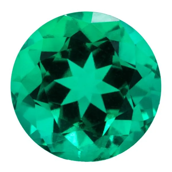 Rings Chatham LabGrown Round Emerald Stone Size FIRE BRILLIANCE