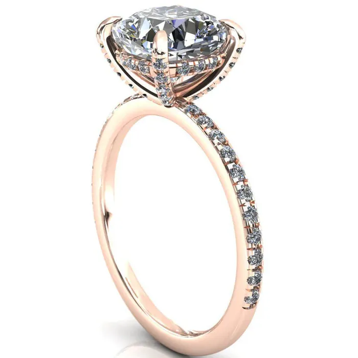 Rings Fire Brilliance EZILI CUSHION 8MM FAB MOISSANITE 4 CLAW PRONG MICRO PAVE DIAMOND SIDES ENGAGEMENT RING