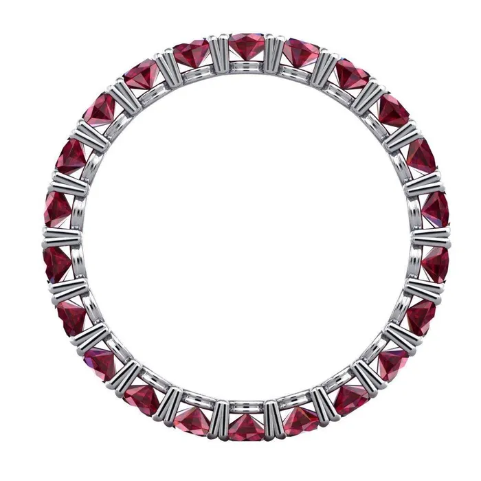 Rings Fire Brilliance Lilaine Ruby Full Eternity 3mm Round Cut Engagement or Anniversary Ring
