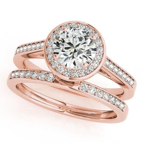 Rings Fire Brilliance Skye Round Center Stone Channel Shank Halo Engagement Ring