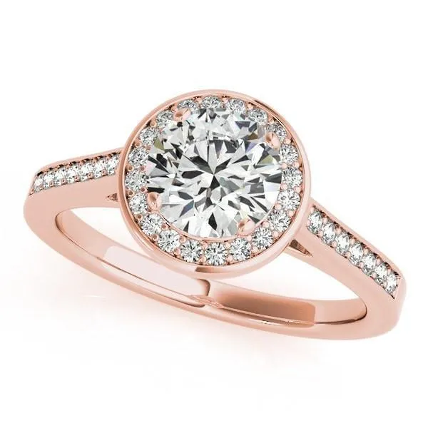 Rings Fire Brilliance Skye Round Center Stone Channel Shank Halo Engagement Ring