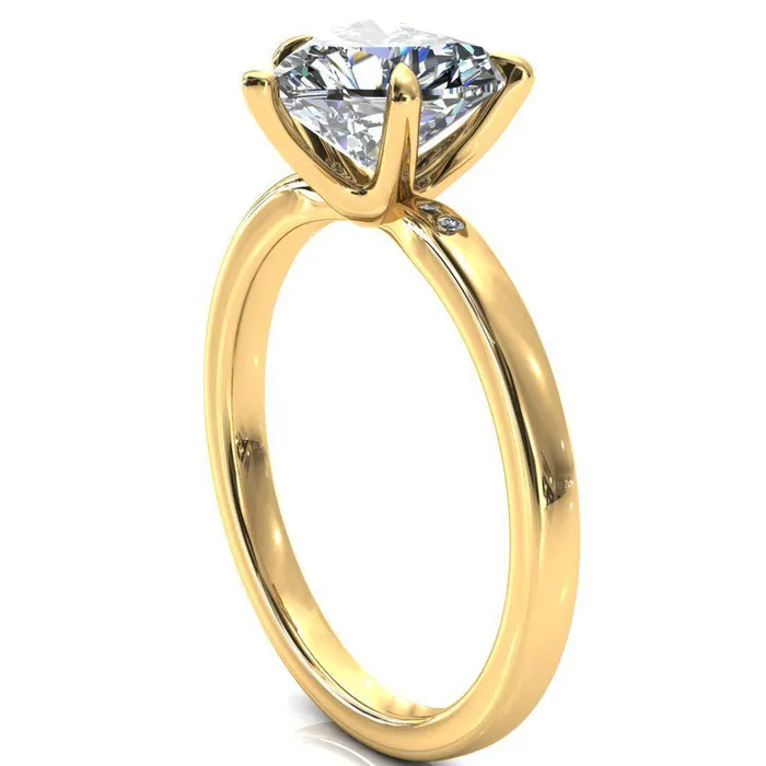 Rings Maise Heart Moissanite 5 Prong Diamond Accent Engagement Ring Fire Brilliance 