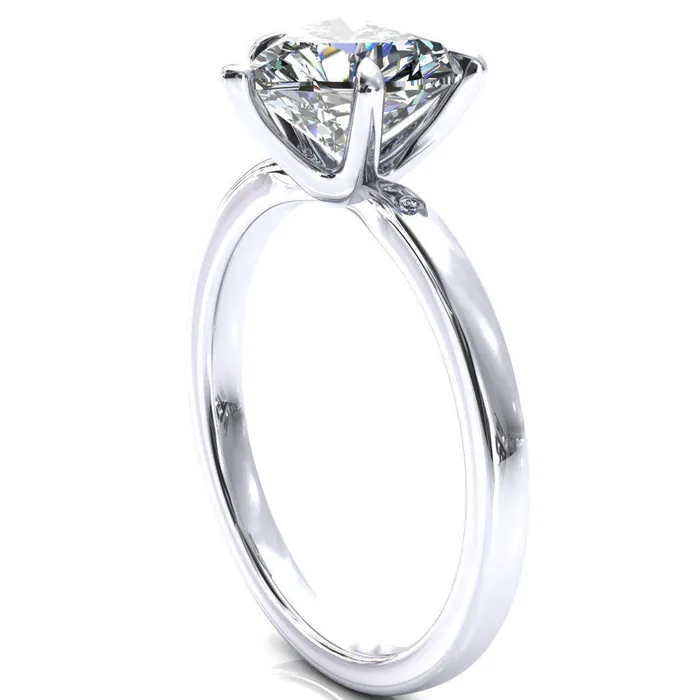 Rings Maise Heart Moissanite 5 Prong Diamond Accent Engagement Ring Fire Brilliance 