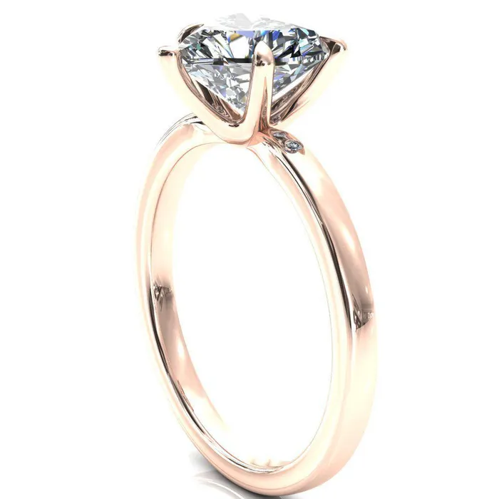 Rings Maise Heart Moissanite 5 Prong Diamond Accent Engagement Ring Fire Brilliance 