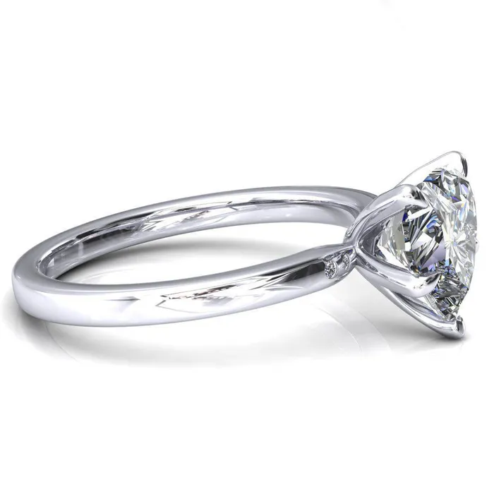 Rings Maise Heart Moissanite 5 Prong Diamond Accent Engagement Ring Fire Brilliance 