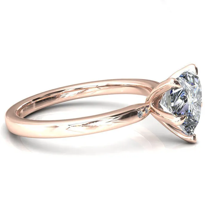 Rings Maise Heart Moissanite 5 Prong Diamond Accent Engagement Ring Fire Brilliance 
