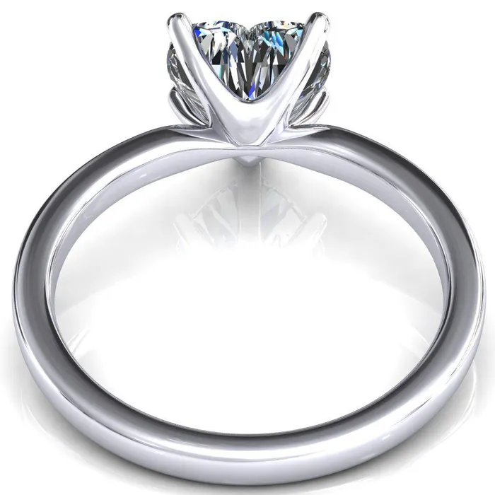 Rings Maise Heart Moissanite 5 Prong Diamond Accent Engagement Ring Fire Brilliance 