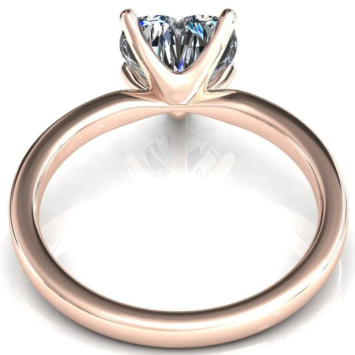 Rings Maise Heart Moissanite 5 Prong Diamond Accent Engagement Ring Fire Brilliance 