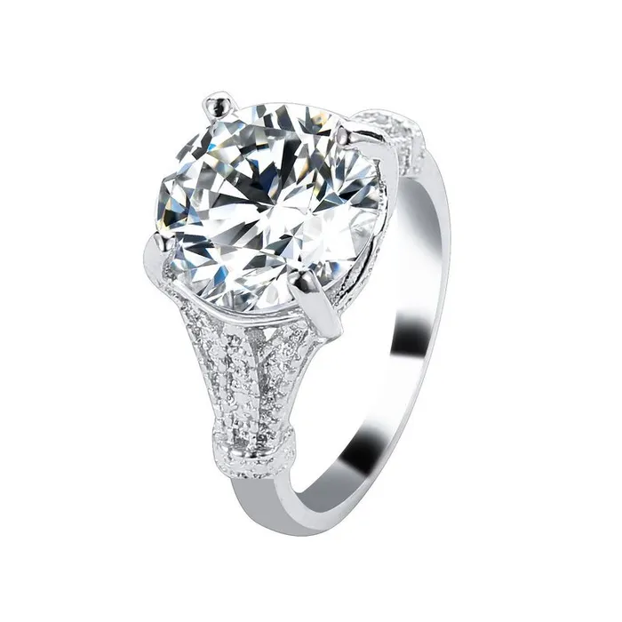 Rings POLLY R480 Silver Round Gemstone Ring